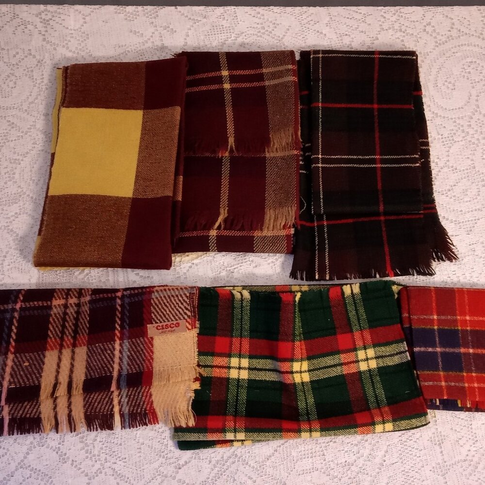 Collections of 6 Women's Winter Scarves | Vintage + 100% Wool
